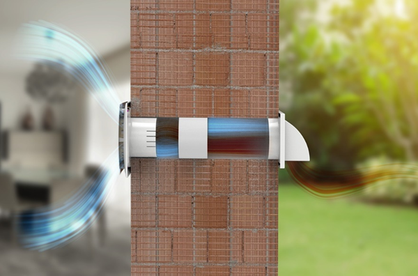 Dezentrale Wohnraumlüftung AURA mit Wärmerückgewinnung