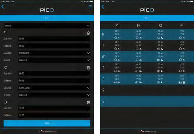 Einstellung des individuellen Zeitprogramms für AURA-Lüftungsanlagen mit Wärmerückgewinnung über die App