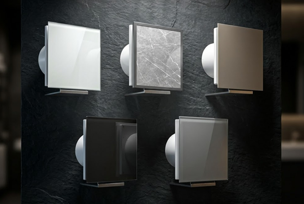 Badlüfter EOS mit Glasfront, wahlweise in Weiß, Schwarz, Beige, Silber erhältlich