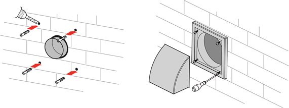 Einfache Installation der AURA-Lüftung: Schritt 4 – Außengitter montieren.