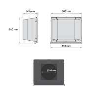 Außenhaube für dünne Wände, Edelstahl, Ø160 mm