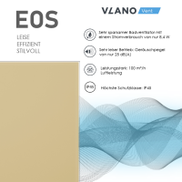 Badlüfter EOS 100 Beige mit Echtglasfront, Rückschlagklappe