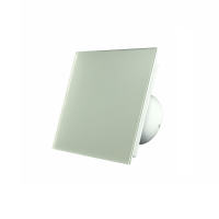 Badlüfter EOS 100 Silver mit Echtglasfront, Rückschlagklappe