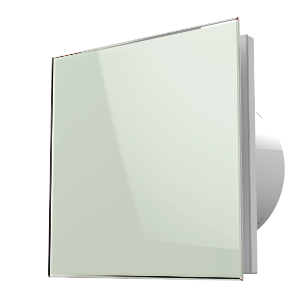Badlüfter EOS 125 WH mit Echtglasfront, Rückschlagklappe