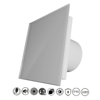 Badlüfter EOS 125 Silver Echtglasfront, Rückschlagklappe