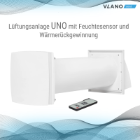 Dezentrale Lüftungsanlage UNO 100 H mit Energierückgewinnung