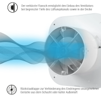 Badlüfter MOON 100 H mit Feuchtigkeitssensor & Nachlauf