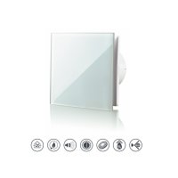 Badlüfter A-GLAS 100 WH mit Echtglasfront,...