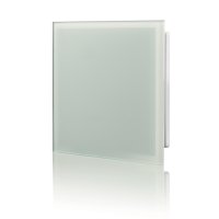 Badlüfter A-GLAS 125 WH mit Echtglasfront, Rückschlagfolie