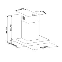 Dunstabzugshaube LEVEL Pure 70 cm, Edelstahl gebürstet