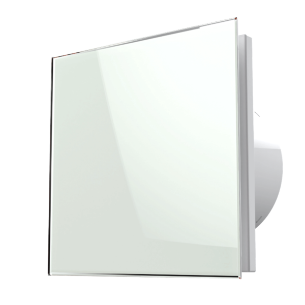 Badlüfter EOS 100 WH mit Echtglasfront, Rückschlagklappe