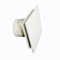 Badlüfter EOS 100 WH mit Echtglasfront, Rückschlagklappe