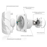 Badlüfter ALTO 100 Silver mit Quick-Fix Montagesystem