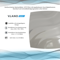 Badlüfter ALTO 100 TH Silver mit Nachlauf & Feuchtigkeitssensor