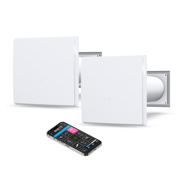 Dezentrale Lüftung AURA DUO 100 WiFi mit Wärmerückgewinnung