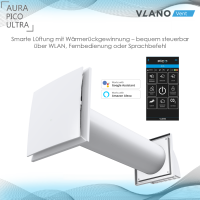 Dezentrale Lüftung AURA DUO 100 WiFi mit Wärmerückgewinnung