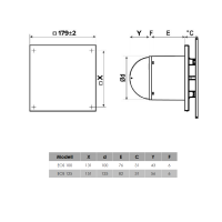 Badlüfter EOS 100 FP mit Fliesenfront, Rückschlagklappe